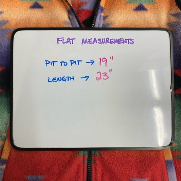 Chaps Red Orange Green Purple Southwestern Print Fleece Full Zip Vest S - Picture 5 of 11